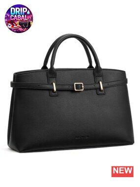 Vegan Leather Satchel Bag Structured Medium Work Tote